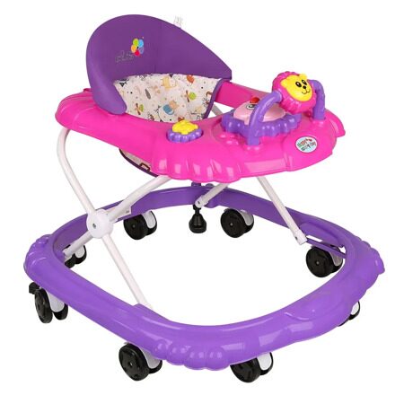 Ходунки "Львенок", 8 колес, тормоз, муз., игрушки (Alis) (розовый-фиолетовый)
