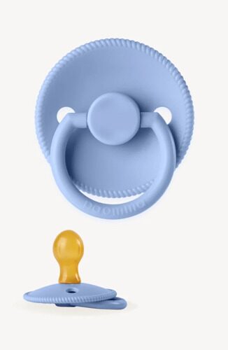 Пустышка Paomma с соской из натурального латекса, S (0-6 мес), Baby blue