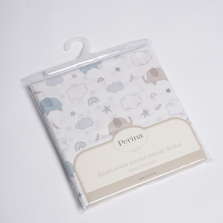 Комплект постельного белья для детей "Fancy" т.м.Perina, арт. F3-01.10 (рис. Слоники голубые)