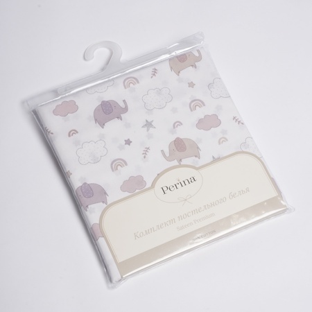 Комплект постельного белья для детей "Fancy" т.м.Perina, арт. F3-01.14 (рис. Слоники лиловые)