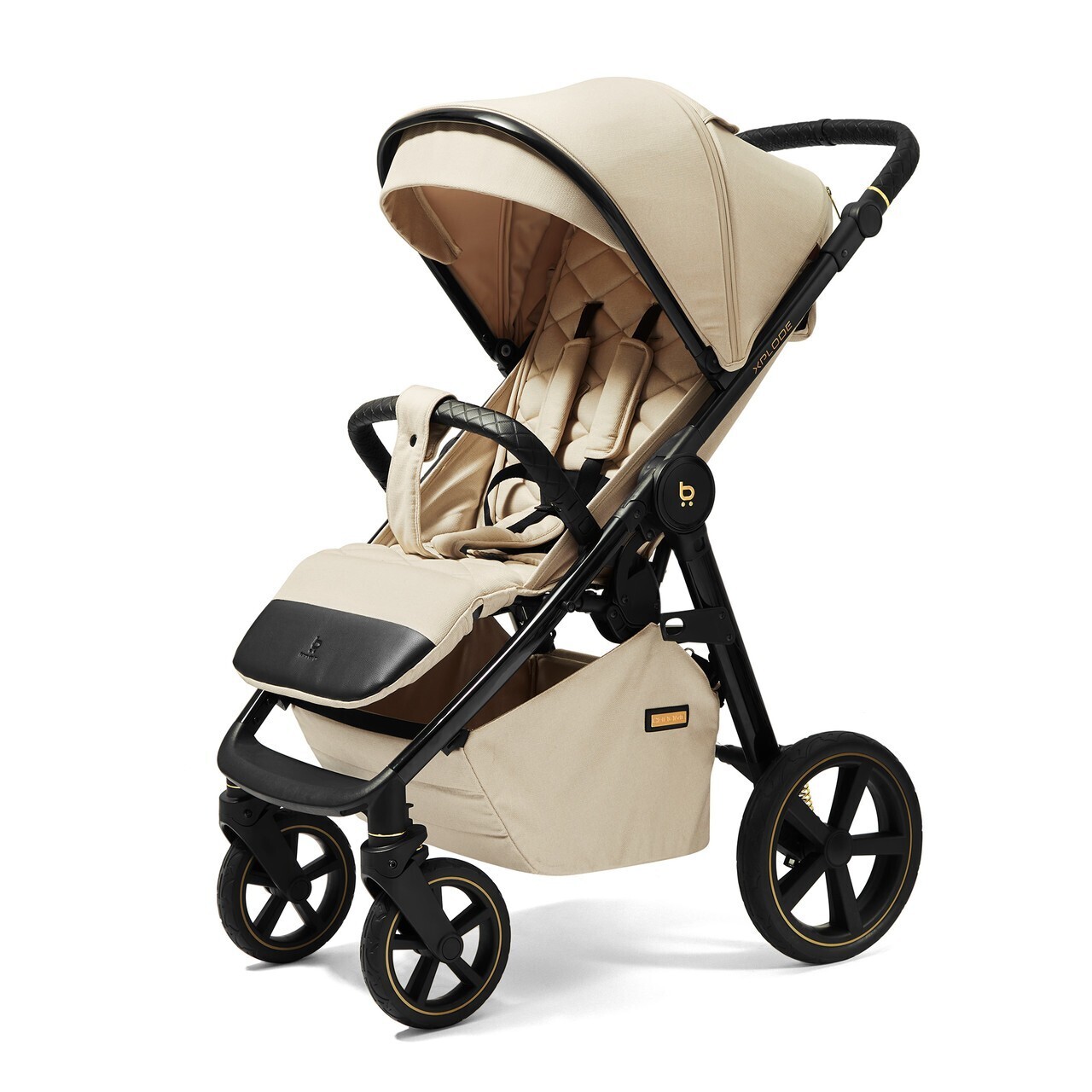 Коляска детская 4BABY XPLODE CHROME (Sand Beige)