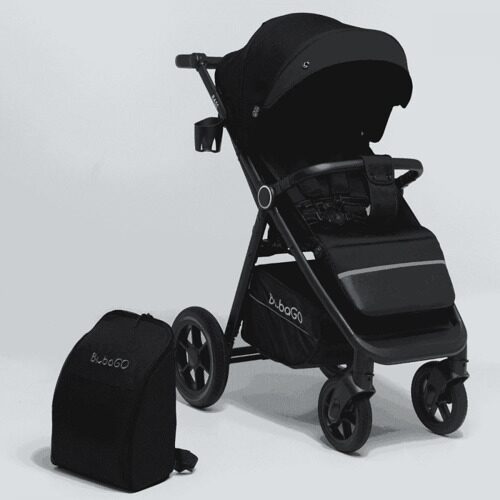 Коляска детская прогулочная  BubaGo арт. BG 130-4 MODEL BASS color/цвет Black/Черный