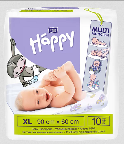 Пеленки гигиенические для детей Bella Baby Happy 60*90(10шт)