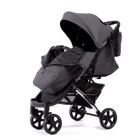 Коляска прогулочная Peppy Polo (steel grey) хром рама, сумка