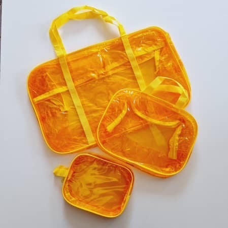 Набор сумок 3 шт (карман, пвх) желтый
