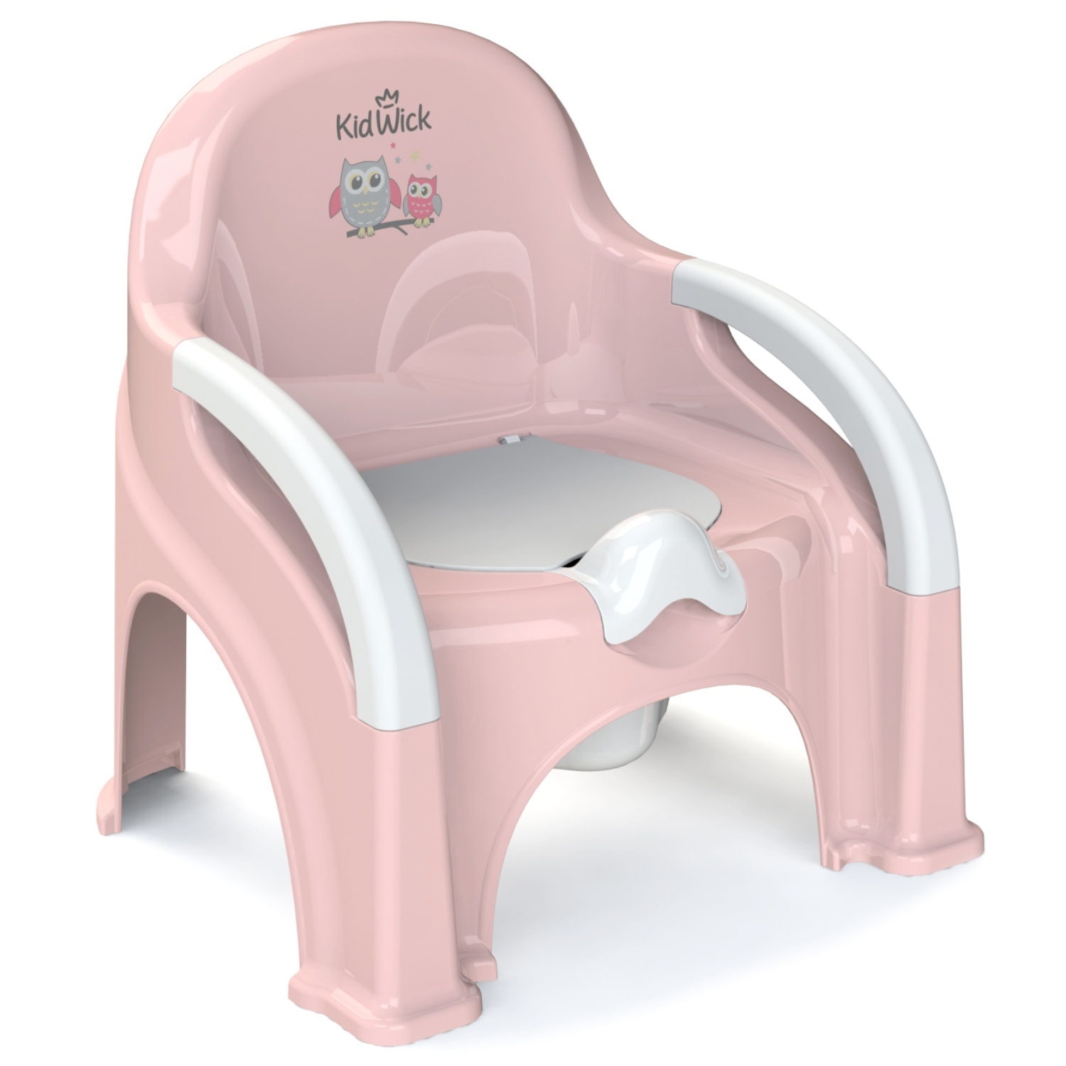 Горшок-стульчик ПРЕМЬЕР 305*310*340мм с крышкой (розовый-белый)