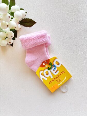 НОСКИ ДЕТСКИЕ 3065 БРЕСТСКИЕ BABY (с отворотом), р. 7-8 рис.000  БЛ.РОЗОВЫЙ, 22С3065