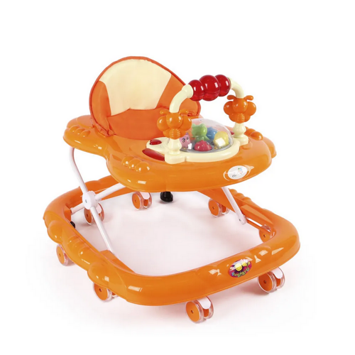 Ходунки "Маленькие друзья", 8 силиконовых колес, муз.,свет, игрушки (Alis) (оранжевый)