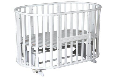 Детская кровать "Sofia" (2) 6 в 1 универс.маятник ,колесо (Белый)