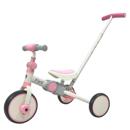 Детский трехколесный велосипед Bubago Flint арт. BG-FP- 109-4 с родительской ручкой, цвет White-pink