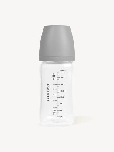 Стеклянная бутылочка 240 ml 6-18 мес., Light Grey
