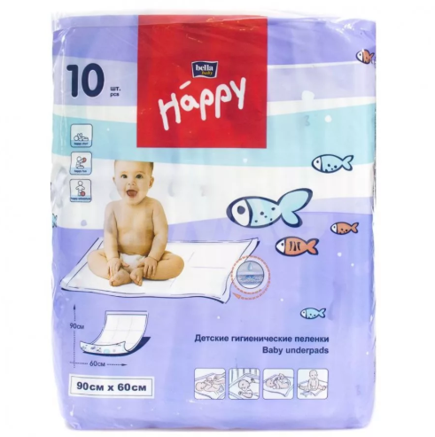 Пеленки гигиенические для детей Bella Baby Happy 60*90(10шт)